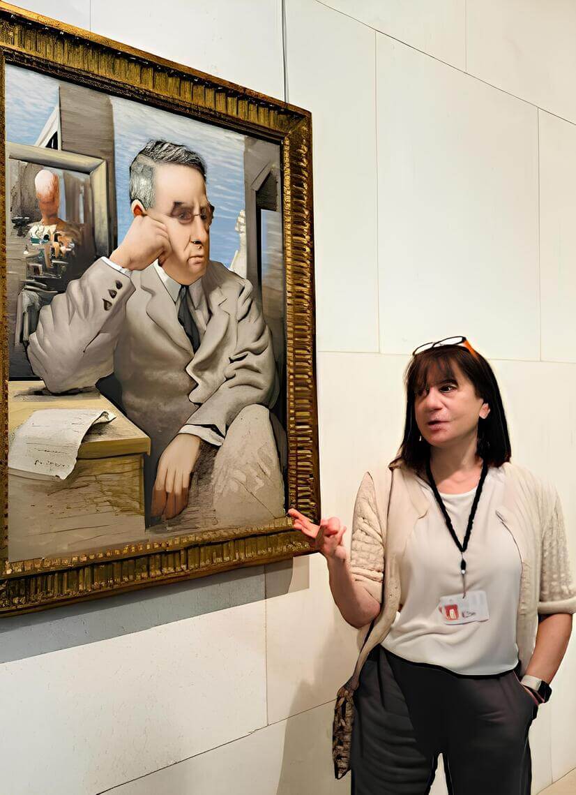 Mr. Barnes and a Barnes tour guide