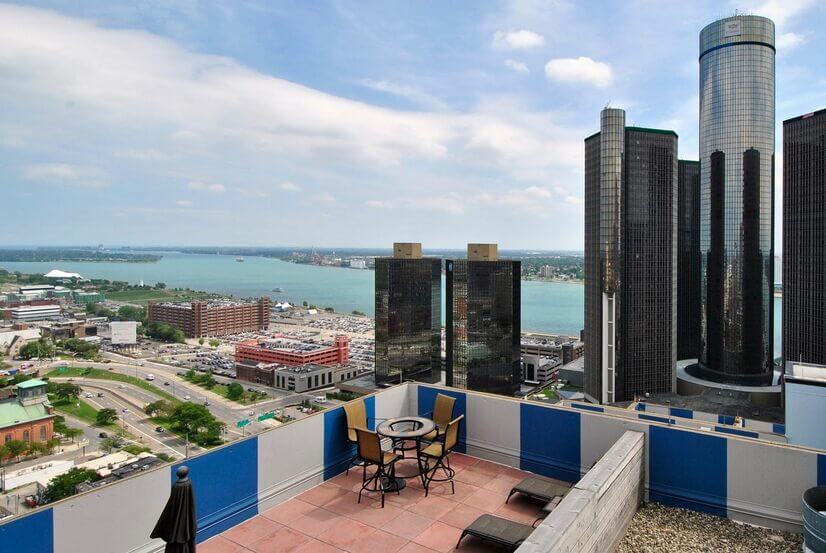 Downtown and Detroit River