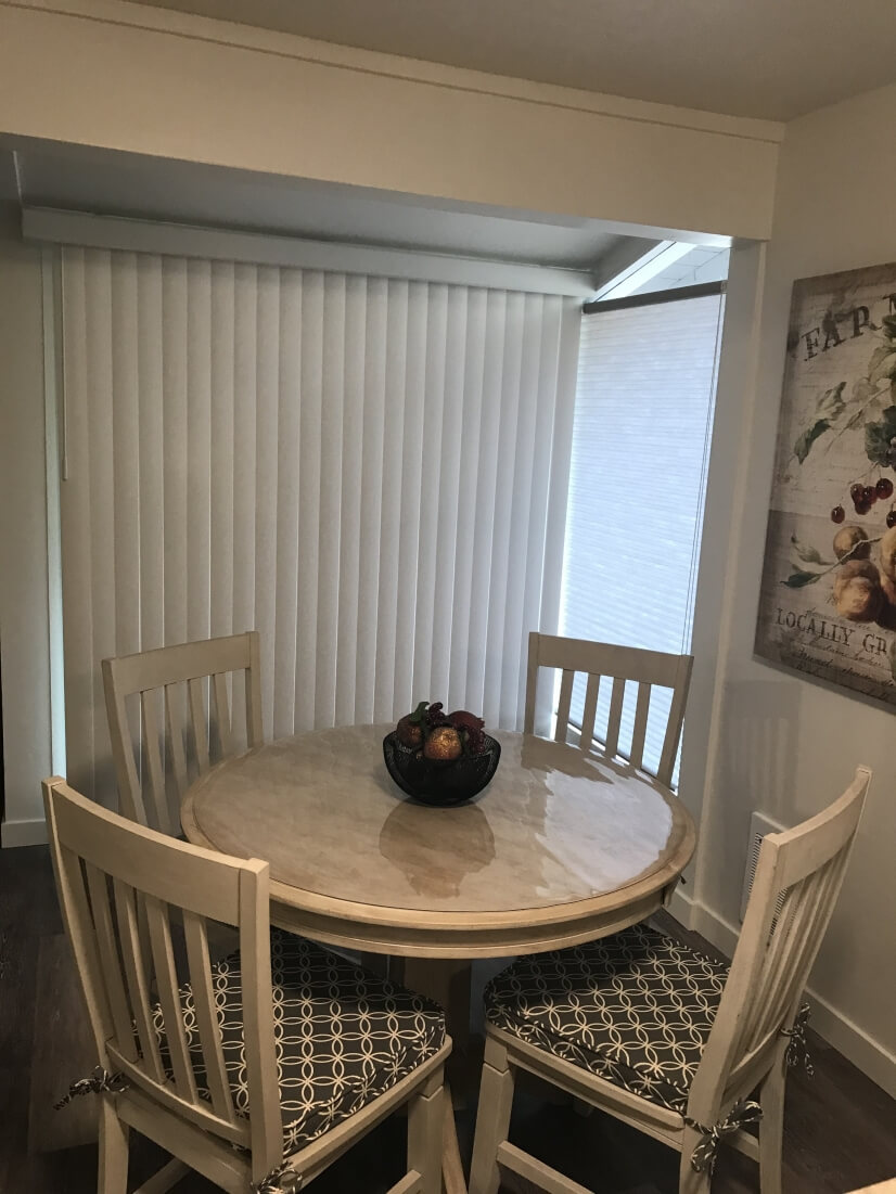 Dining area with slider to deck