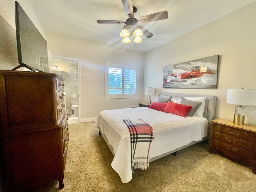 Upstairs bedroom with private bath