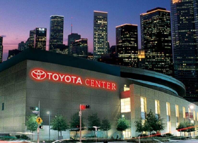 Houston Rockets, the Toyota Center 5mins away