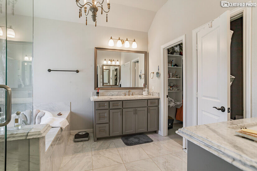 master bath with 2 separate sinks