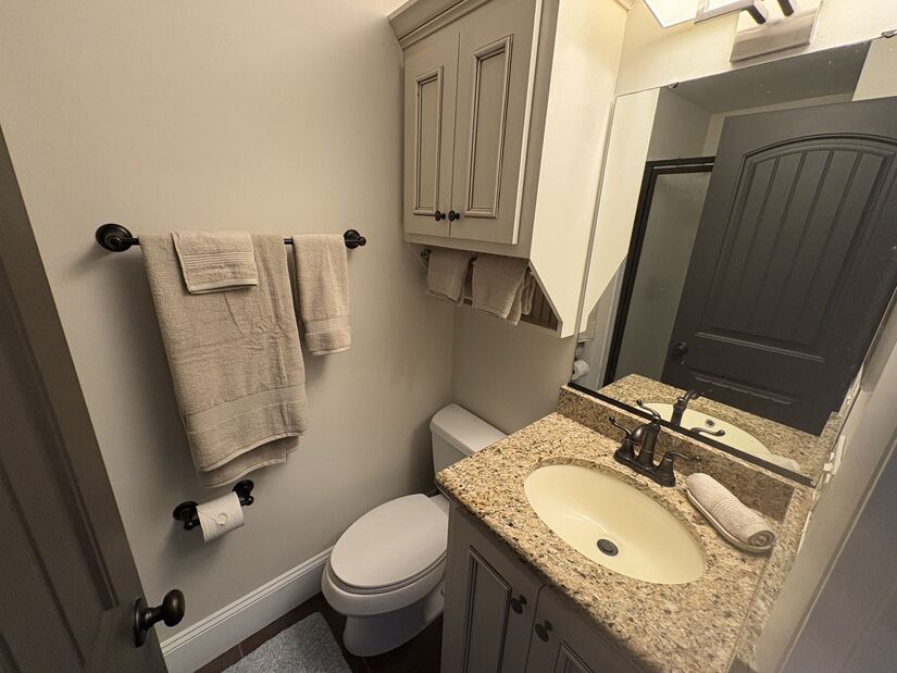 Bathroom with stall shower