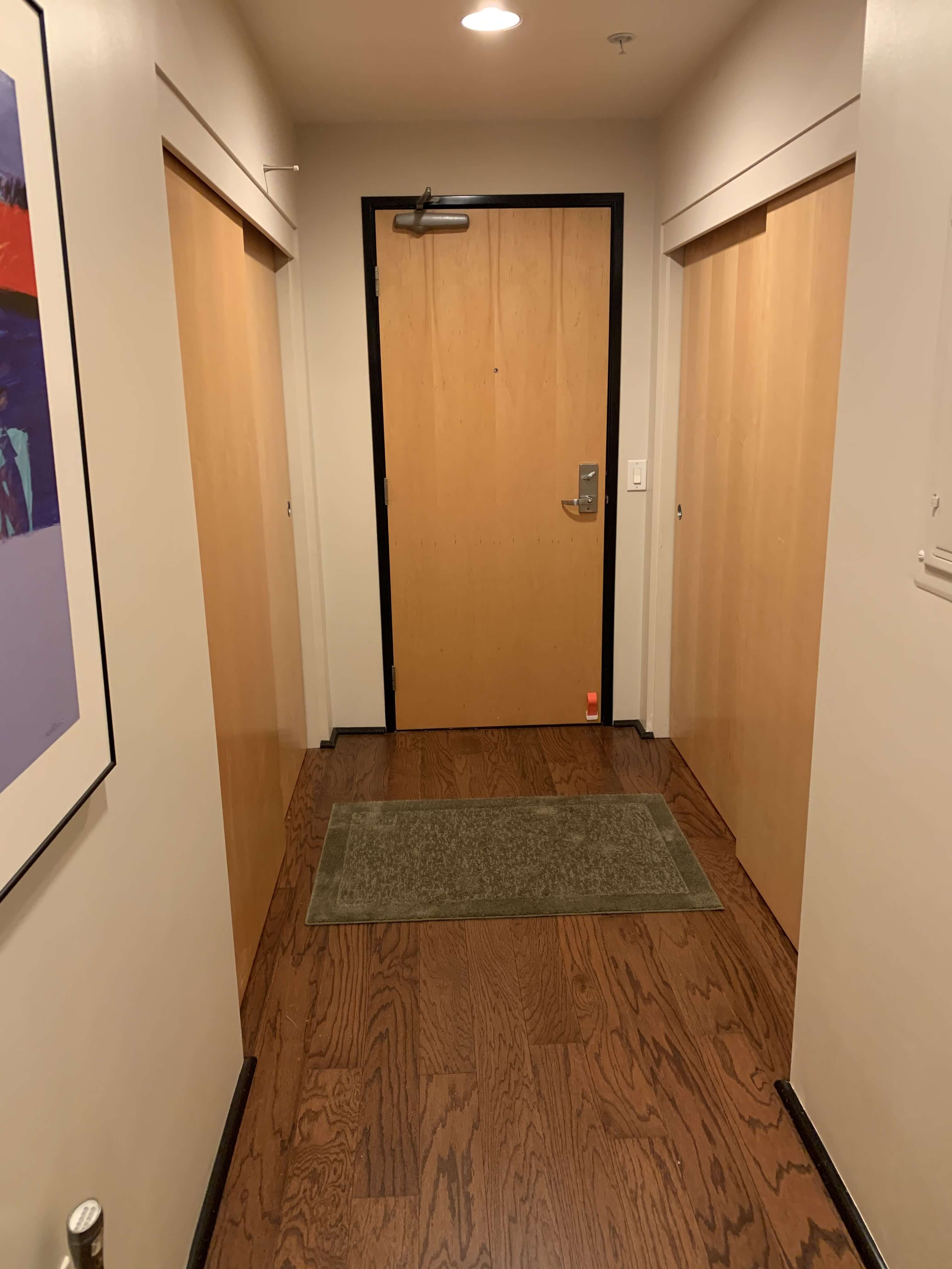Entrance Door and Closets - Utilities on Left