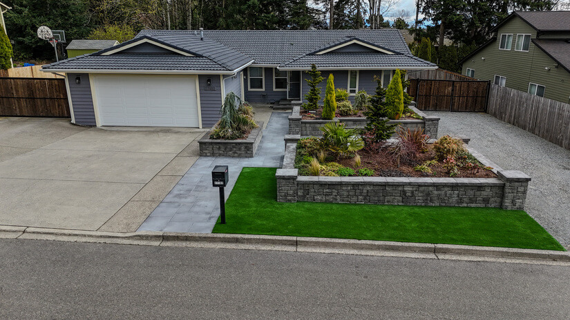 Charming and secure entry with custom masonry