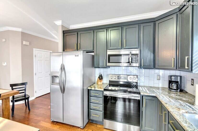 Fully furnished stainless steel kitchen on middle floor