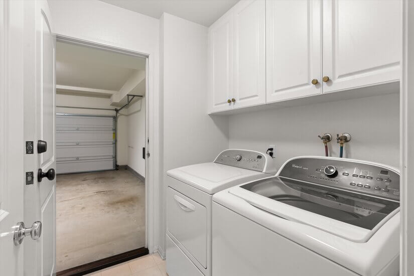 Laundry room and attached garage