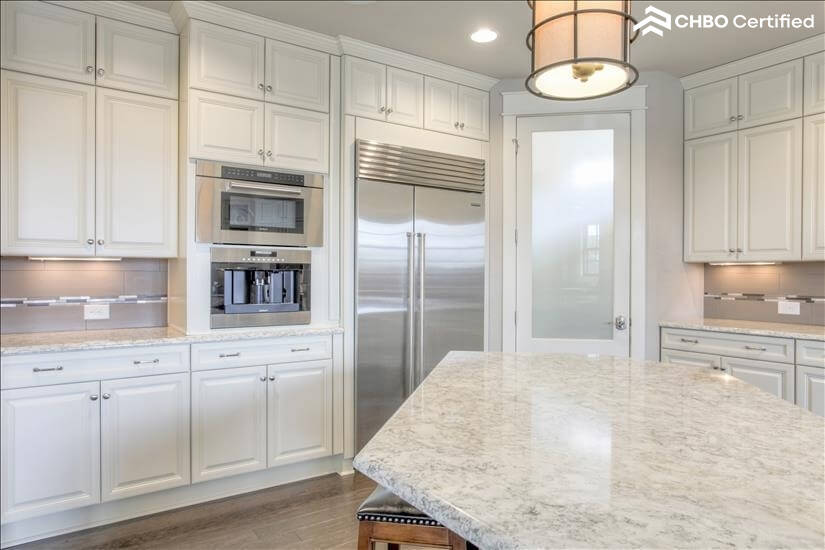 Wolf built-in coffee center and Sub-Zero refr