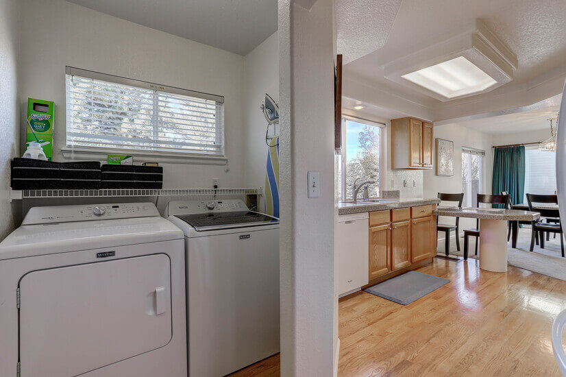 Laundry area off of the kitchen
