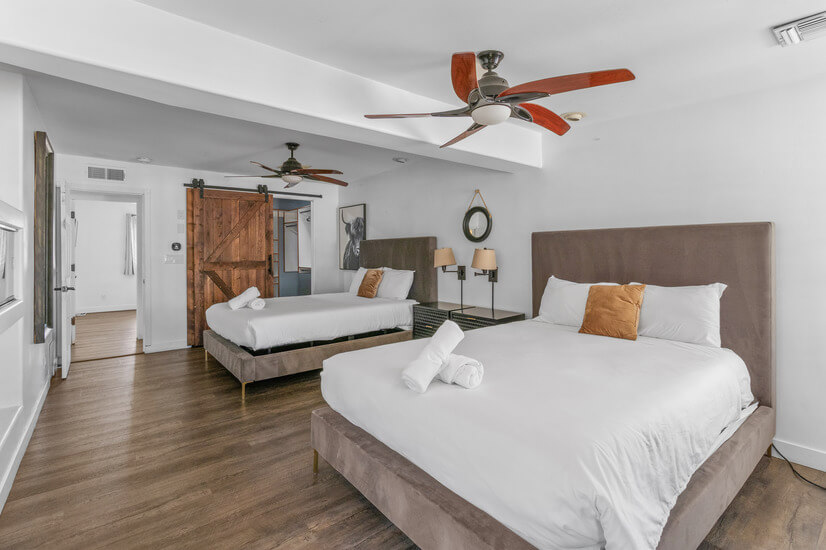 Bedroom 1- Queen Beds.