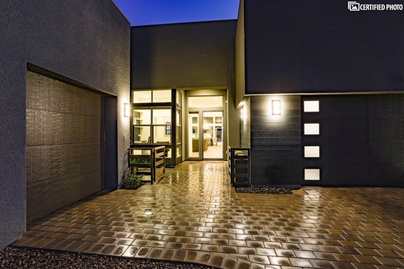 Beautiful nighttime curb appeal with Moon Vie