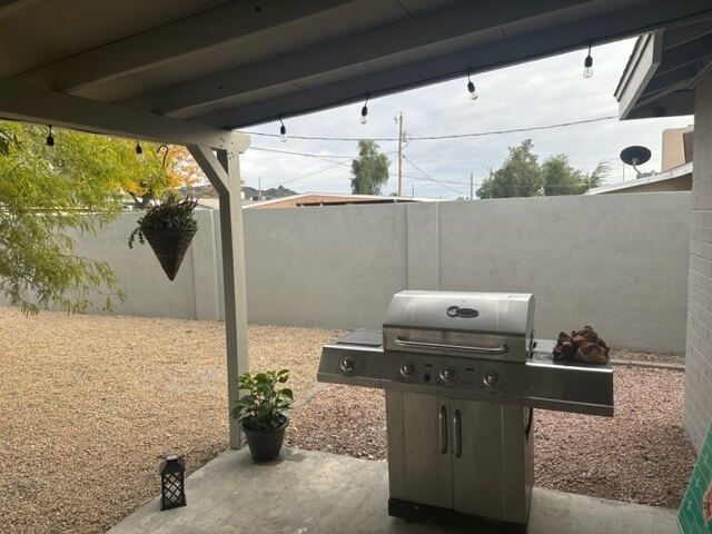 Backyard with Grill and Firepit