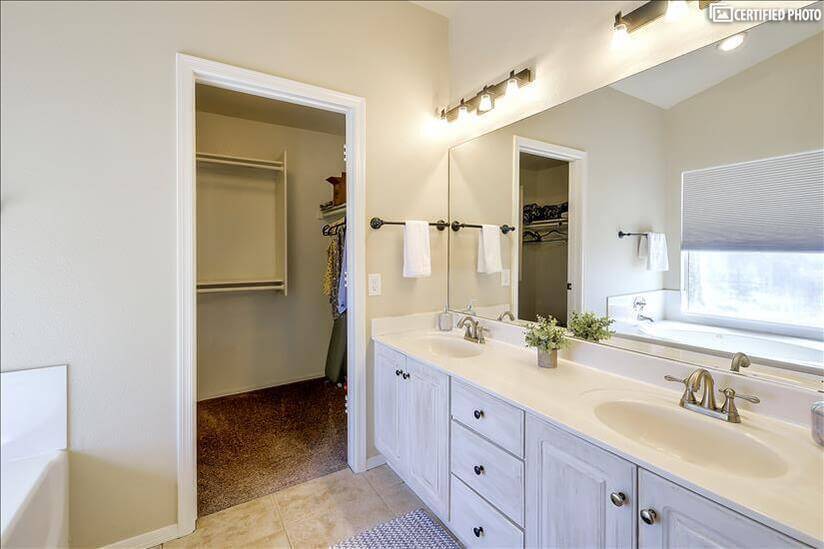 Ensuite with jetted tub, shower, large walk in closet