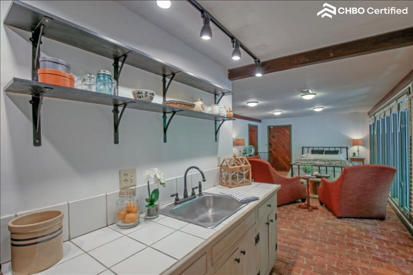 Separate Kitchenette in Lower Level Living ar