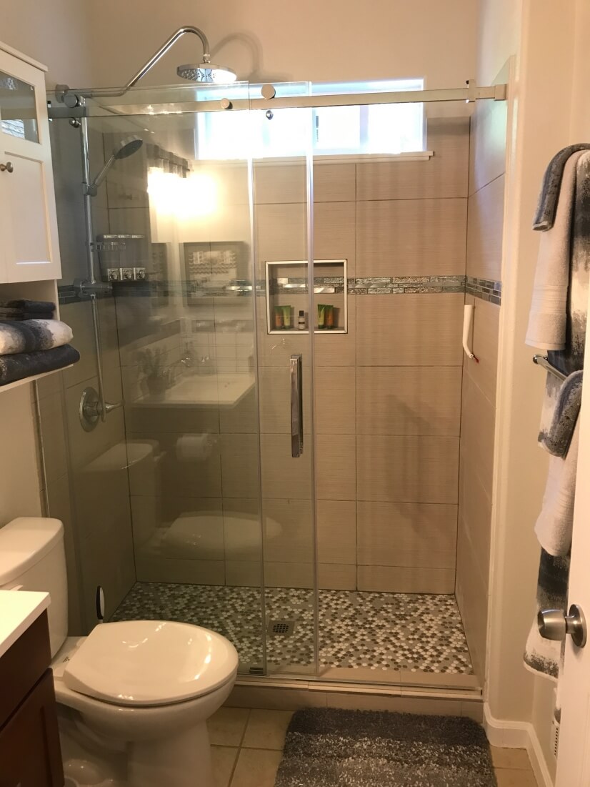 Bathroom with walk in shower