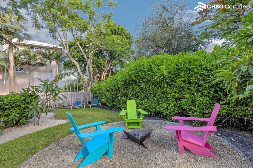 Garden seating with fireplace