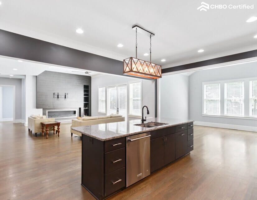 kitchen with generous central island