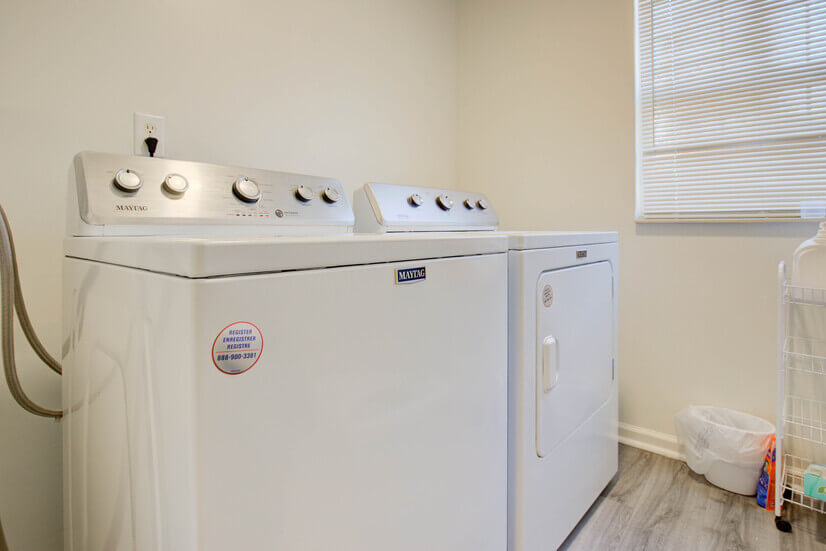 Enjoy the full-sized washer and dryer