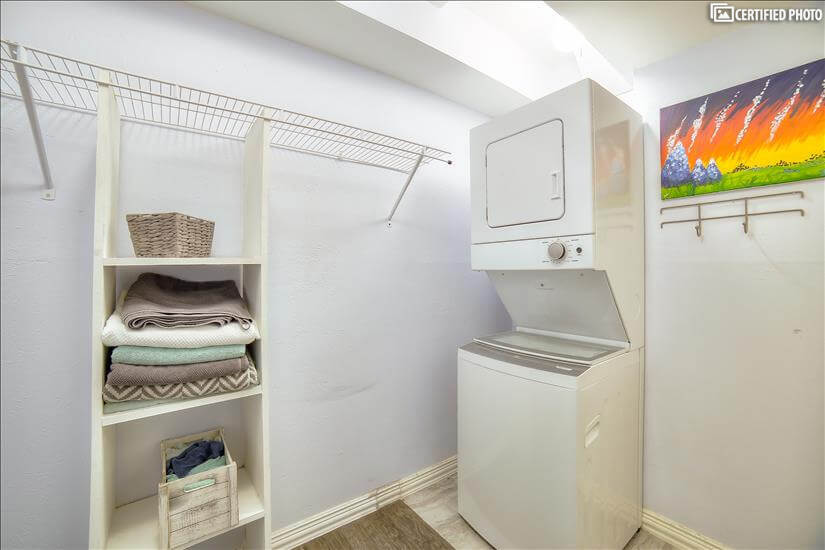 Laundry room with extra shelving for your sto