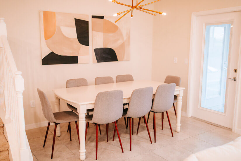 dining room with seating for 8