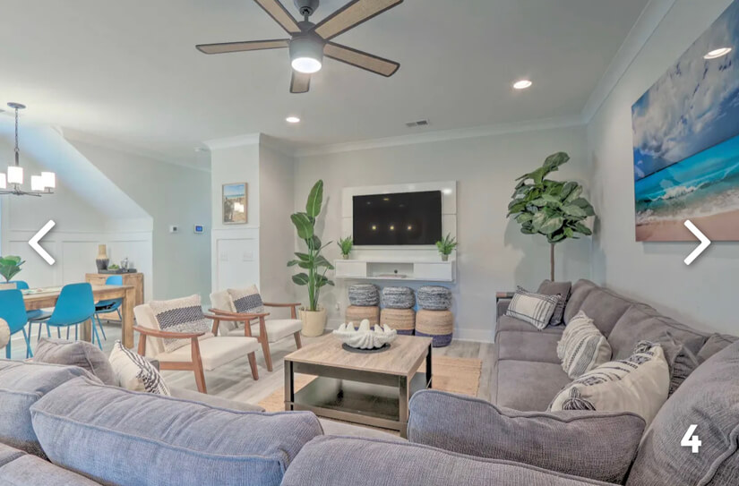 Great room with view of  dining area - open and spacious.