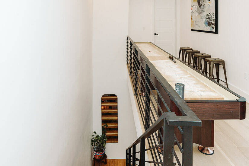 Shuffleboard play area