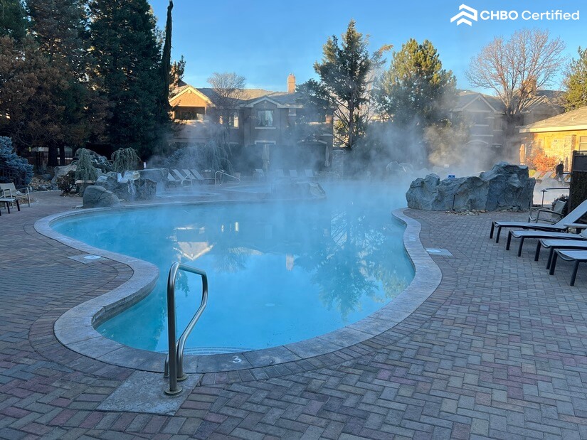 year round heated pool