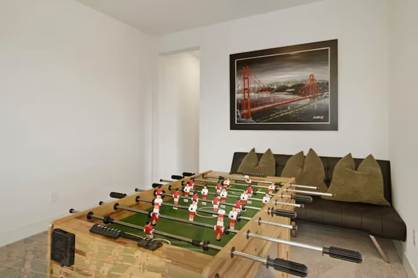 Foosball in the upstairs loft. Great for kids