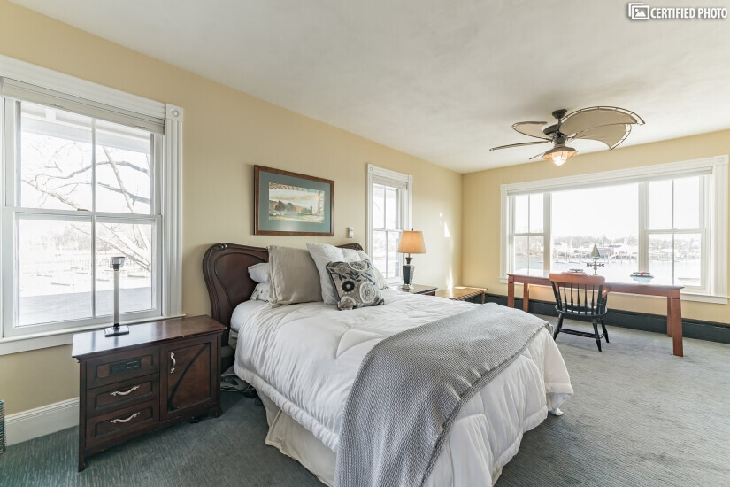Main Bedroom with Sweeping Harbor Views in two directions.
