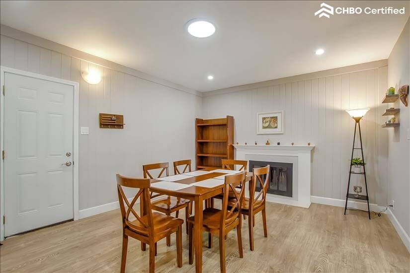 Dining room with access to sunroom