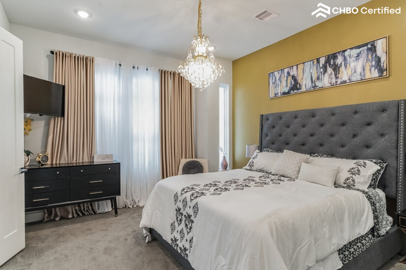 Cal King Size bed in Primary Bedroom