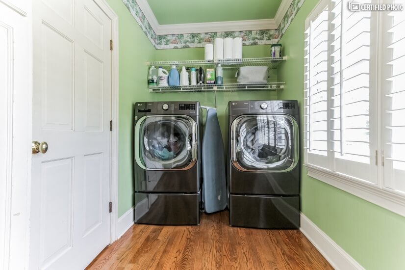 Large laundry room with lots of light!