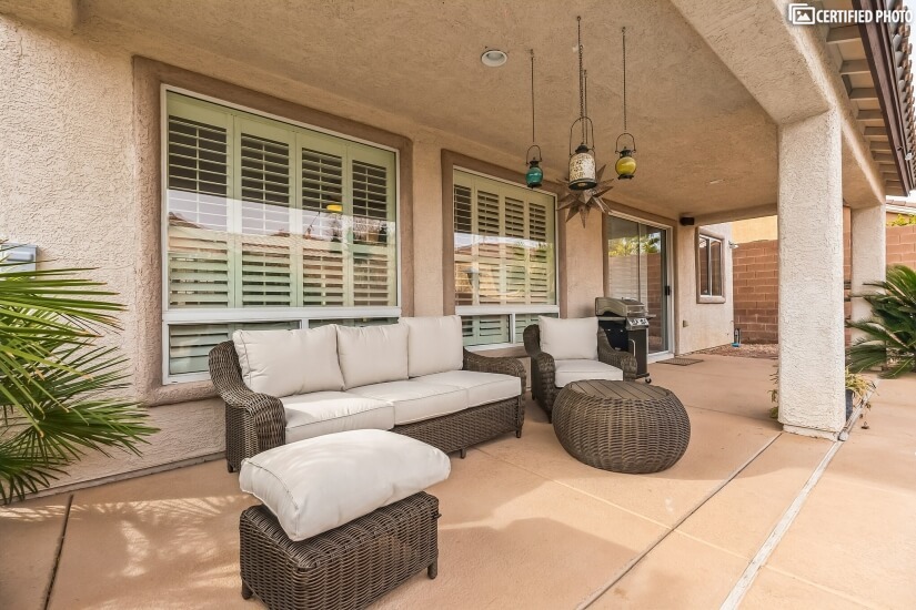 Covered Patio w/ Outdoor Furniture
