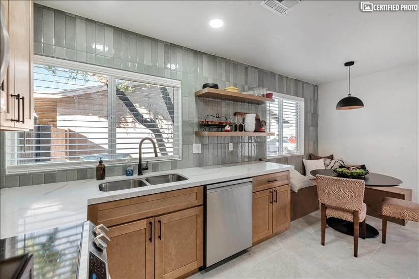 Bright natural light and a cool kitchen combo