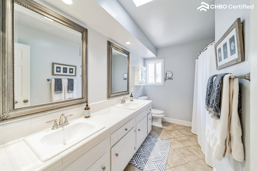 Duel sink guest bath.