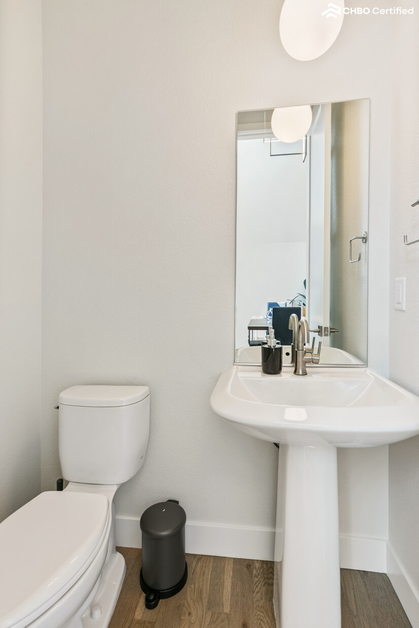 Powder room in upstairs common area