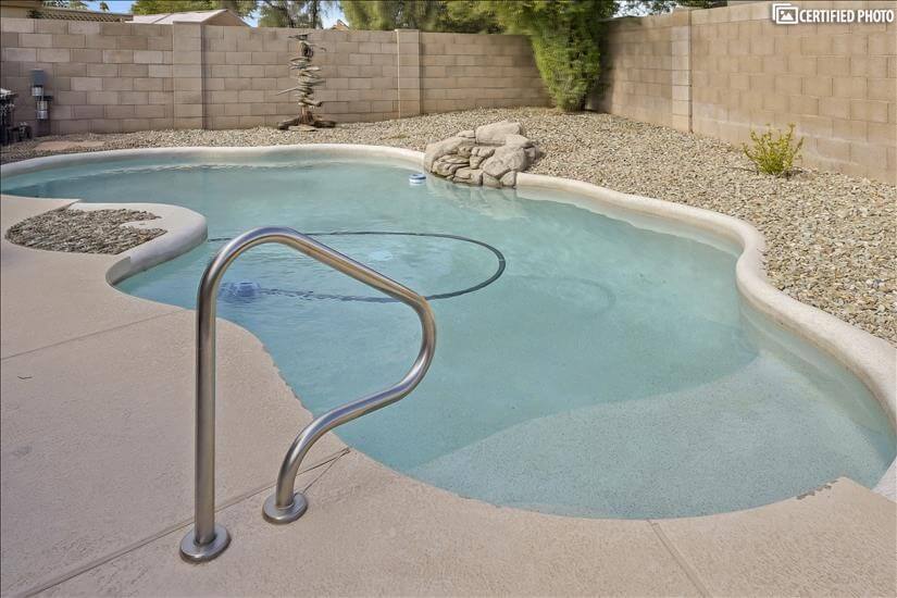 Six ft deep play pool w/waterfall and easy access in and out