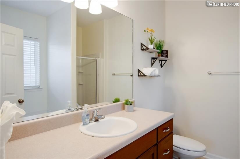 Master bath with separate shower and tub