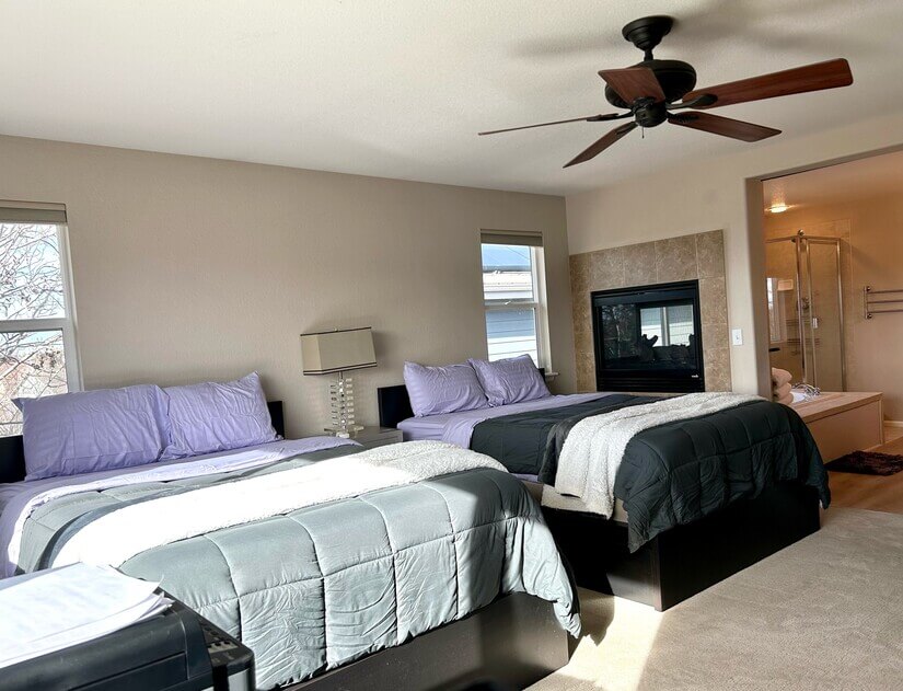 Master Bedroom w/Fireplace and connecting Bathroom