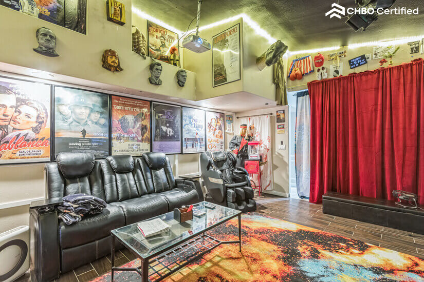 Theater chairs and a massage chair.