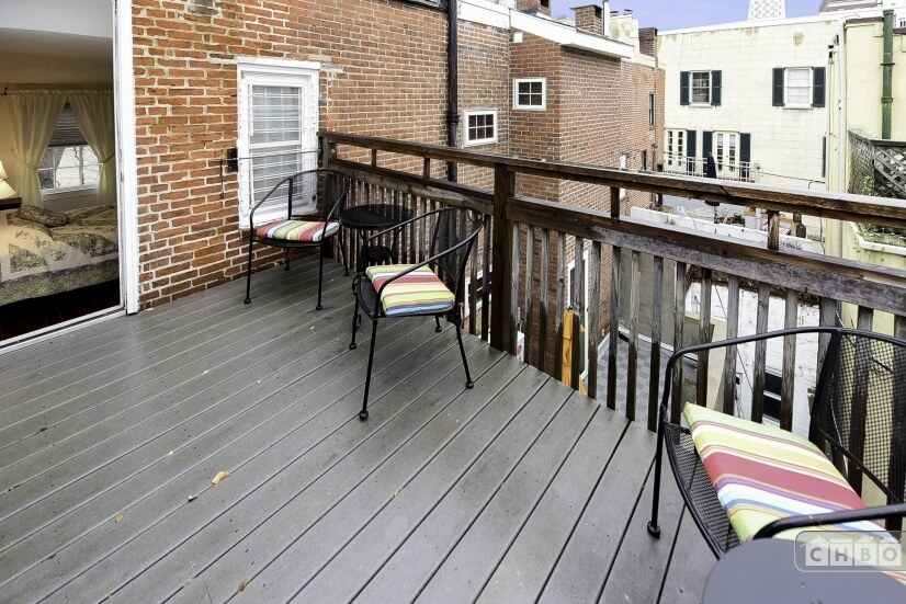 Entrance to roof deck from third floor