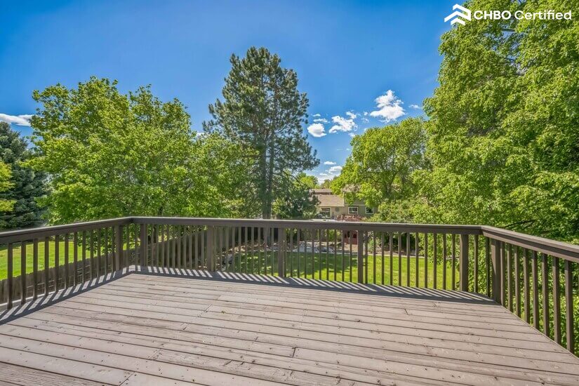 Deck off master, also accessible by stairs