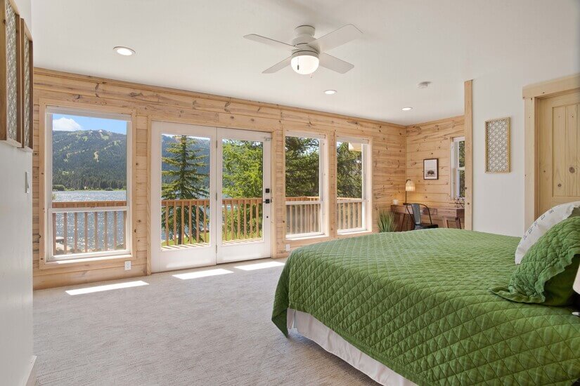 Primary Bedroom with lake and mtn. views.