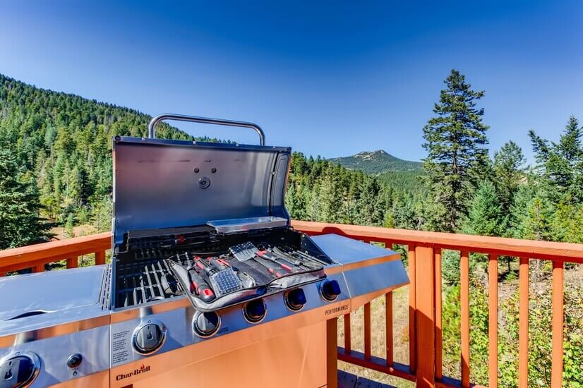 Grill on the top deck with a gorgeous view