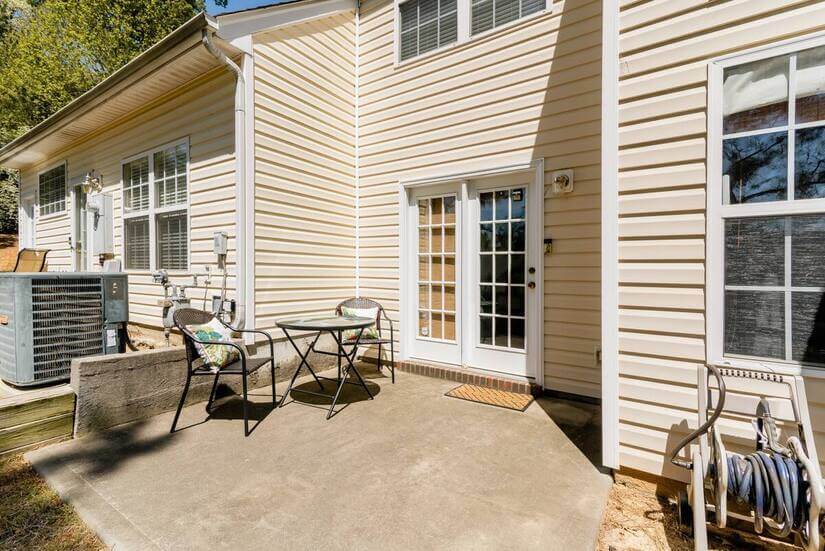 Relaxing Outdoor Patio with Table and Seating