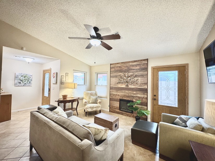 Living room fireplace