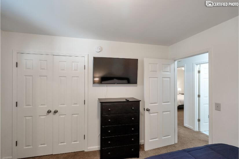 3rd Bedroom with 43" Smart T.V. and organized closet