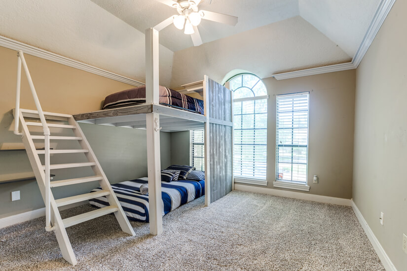 These bunk beds are a great spot for kids.