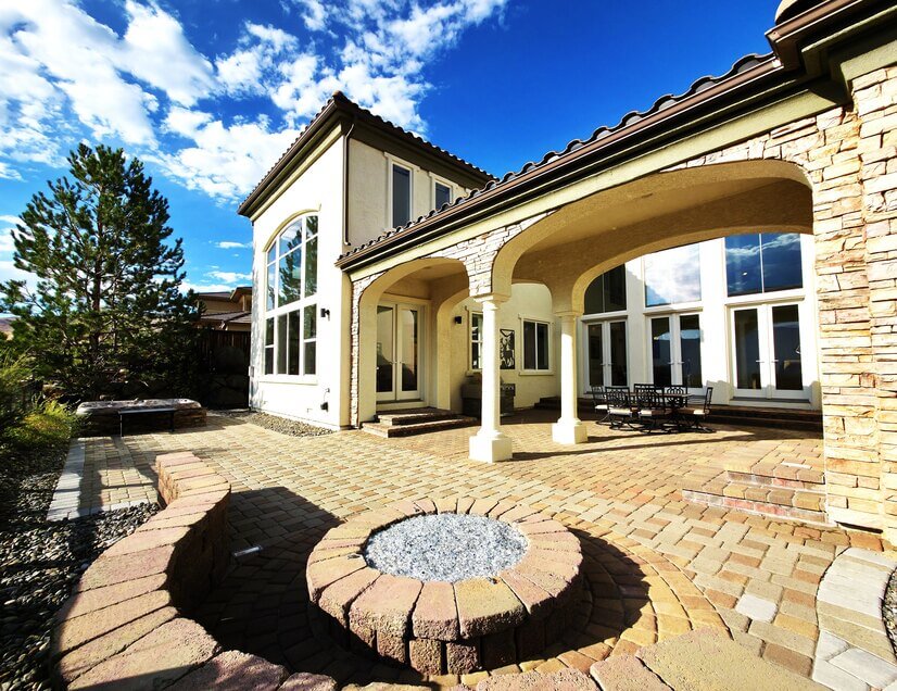 rear elevation 2 firepit hot tub