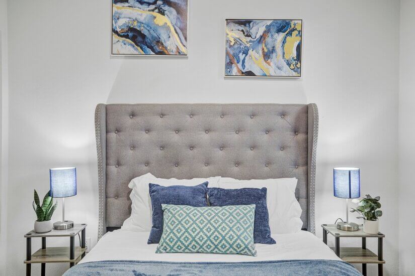 Blue Bedroom with Queen Bed